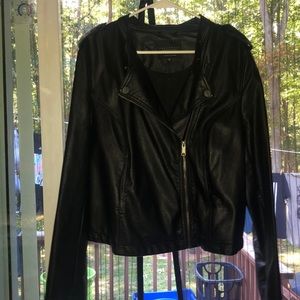 Midi faux leather jacket